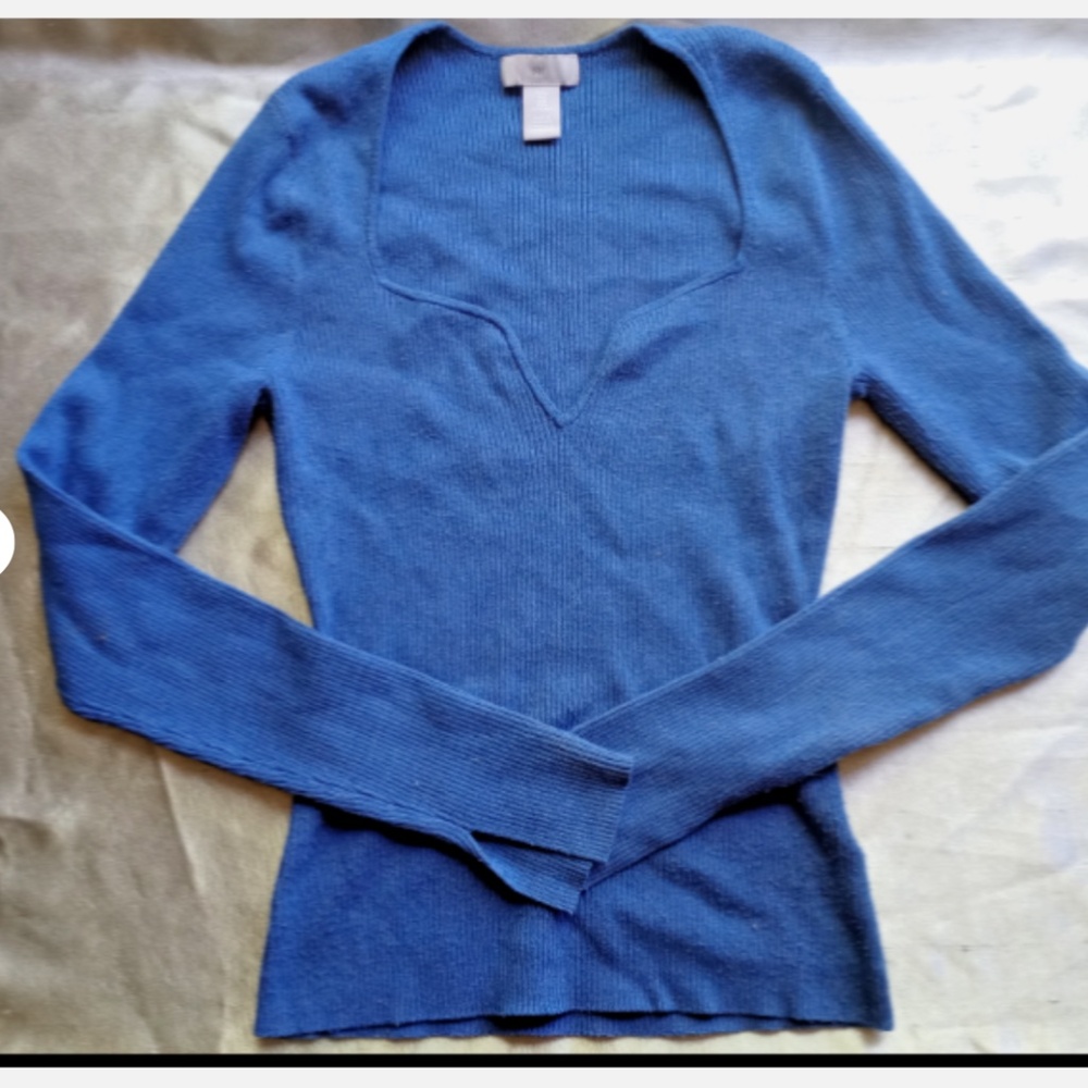 H&M Womens light blue long sleeve knit sweater szM